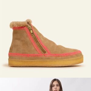 Setsu Crochet Ankle Boot Saffron Suede Lavender Purple